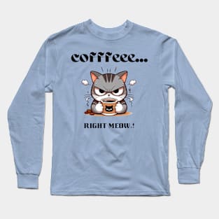 cat coffee Long Sleeve T-Shirt